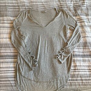 BKE Heather Gray Striped Top